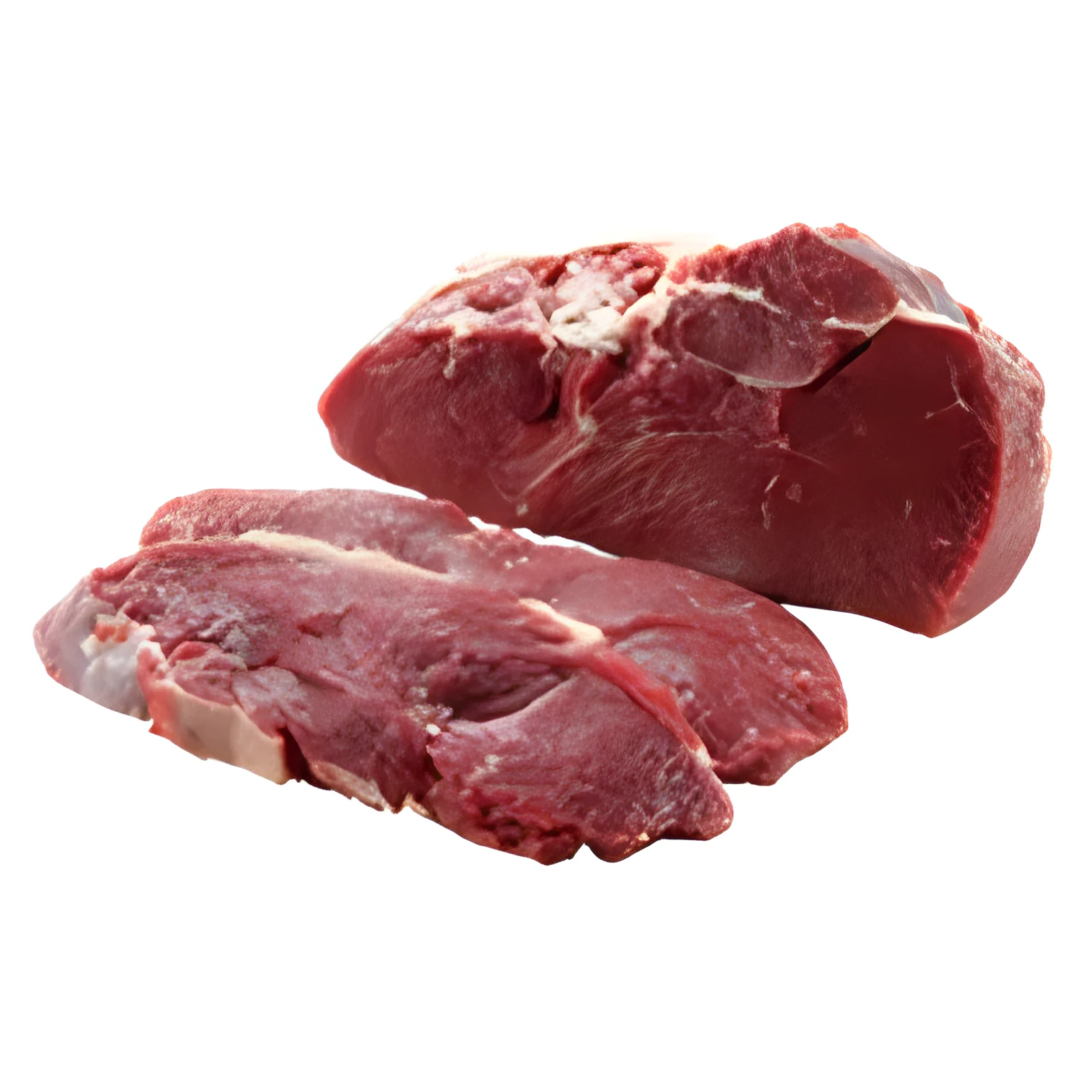 Bifes de cuadril sobre fondo blanco