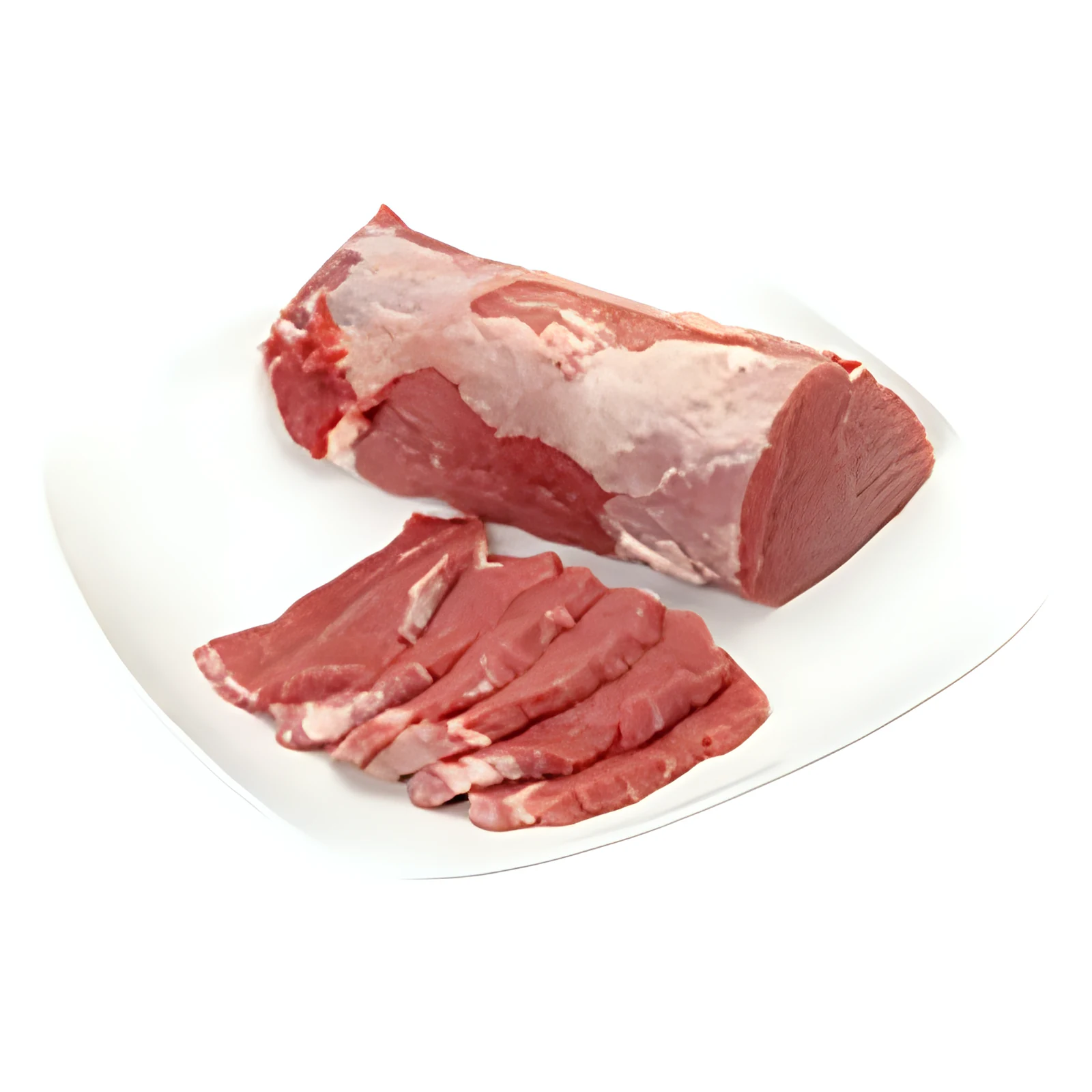 Bifes de peceto presentados en un plato blanco