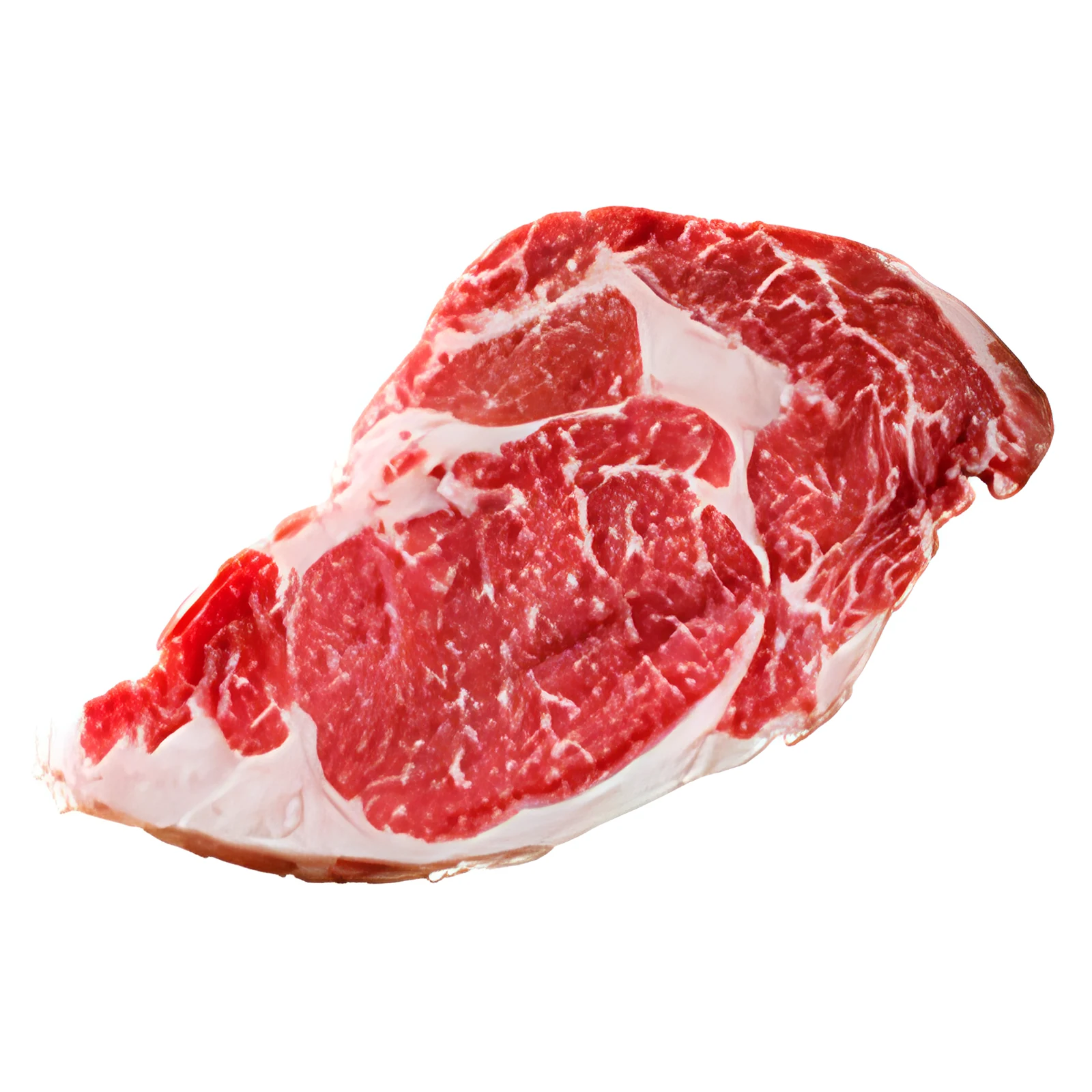 Ojo de bife con su marmoleo, sobre fondo blanco