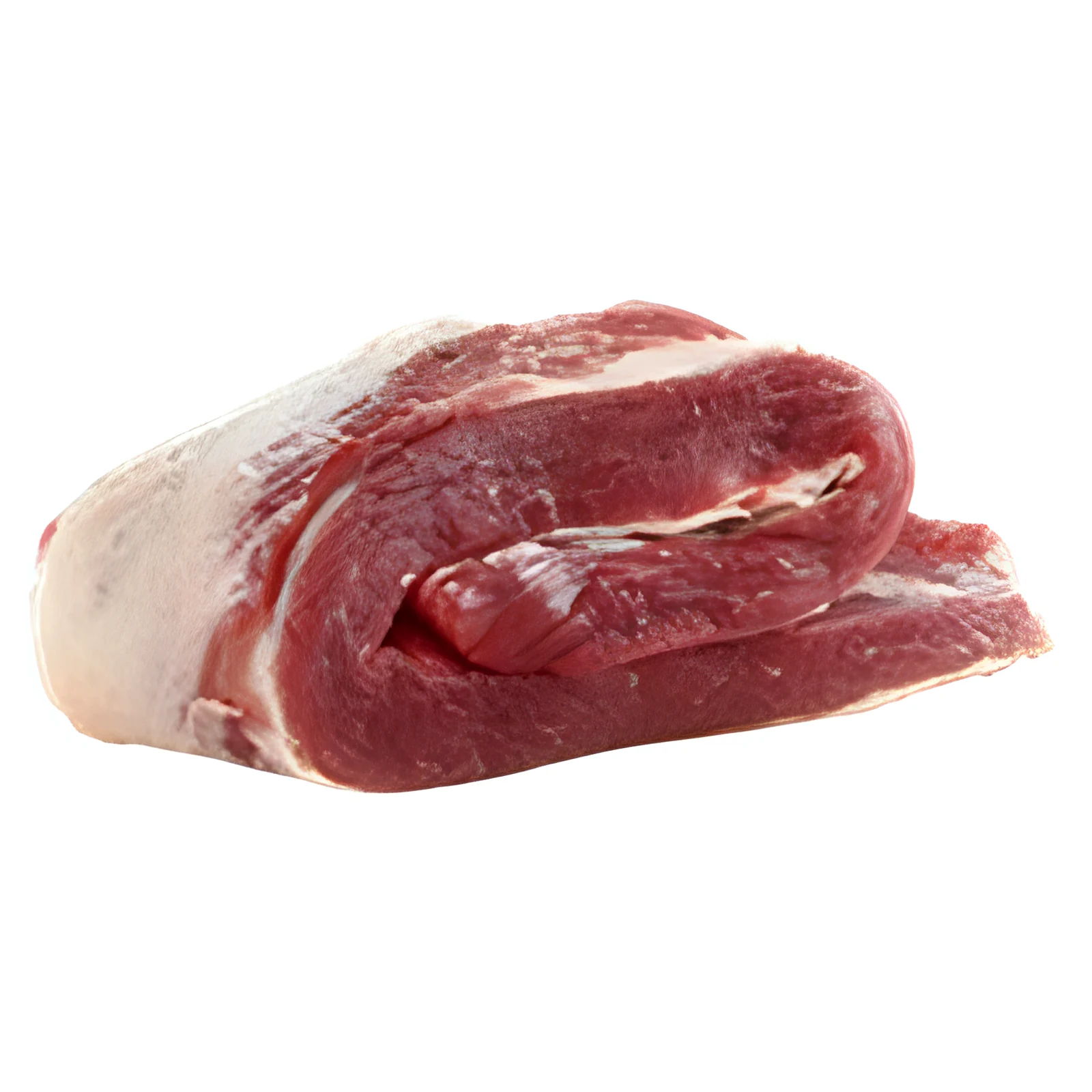 Tapa de asado entera sobre fondo blanco
