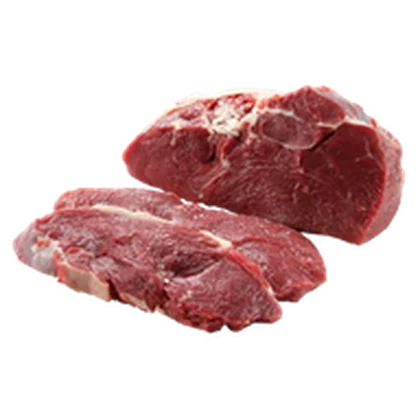 Bifes de cuadril sobre fondo blanco