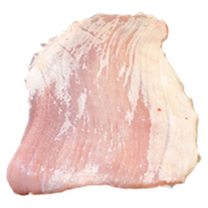 Matambre de cerdo sobre fondo blanco