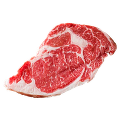 Ojo de bife con su marmoleo, sobre fondo blanco