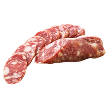 Salames sobre fondo blanco